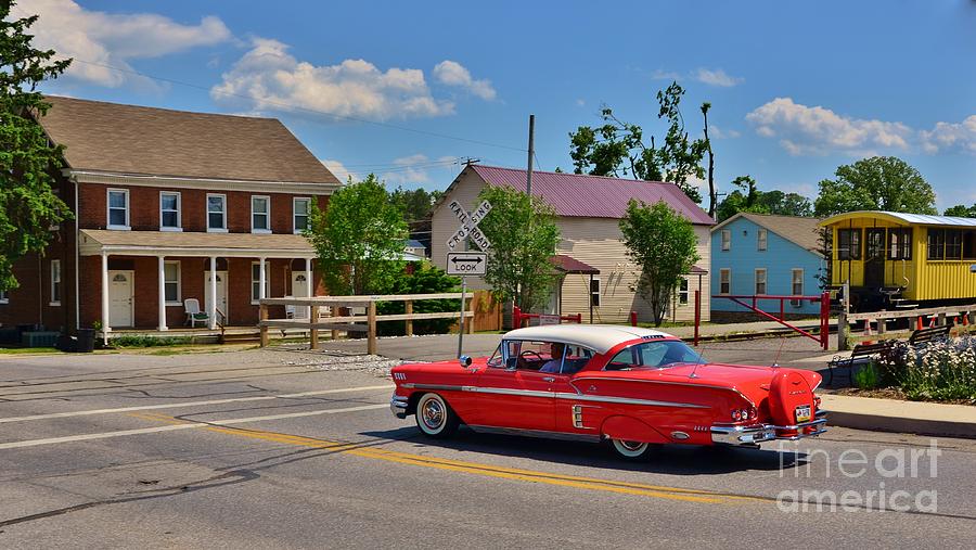 Vintage Small Town Scene Panorama Photograph by Bob Sample