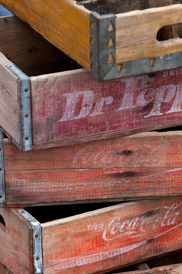 Vintage Soda Crates Photograph by Art Block Collections
