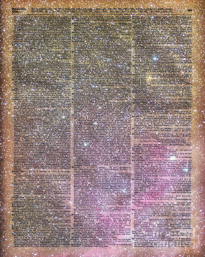 Vintage Digital Art - Vintage Space dictionary book page by Anna W