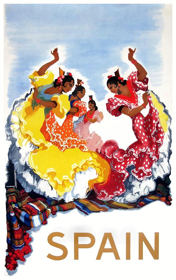 galleri Defekt Fortælle Vintage Spain Flamenco Dancers Travel Poster Digital Art by Retro Graphics  - Fine Art America
