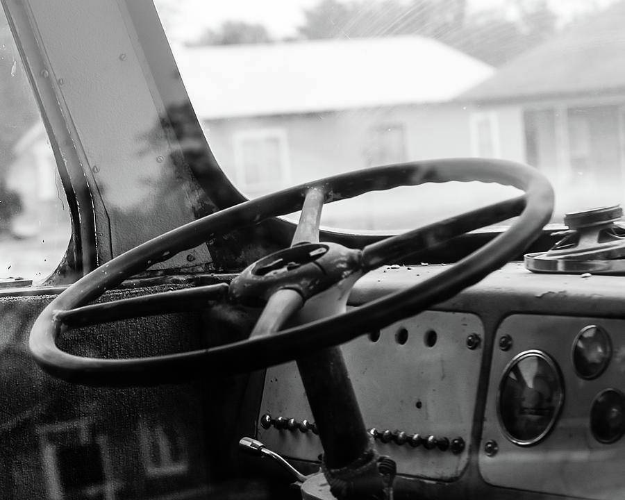 Vintage steering Photograph by Adam Reinhart