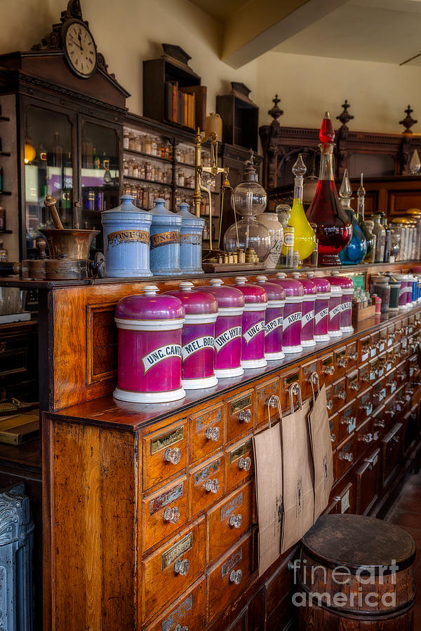 Bottle Photograph - Vintage Chemist Store by Adrian Evans