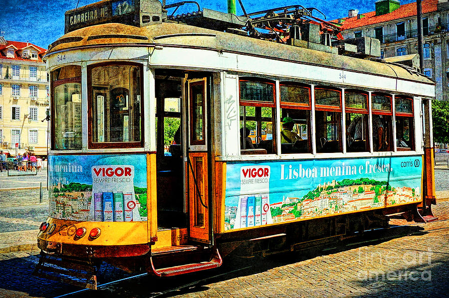 Vintage Street Tram in Lisbon Photograph by Sue Melvin