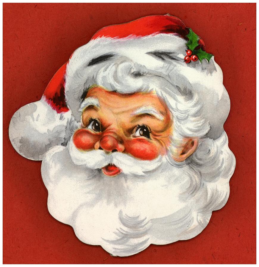 Vintage Style Of Santa Head Photograph by Gillham Studios