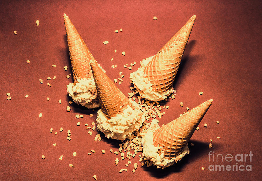 Vintage summer ice cream spill Photograph by Jorgo Photography