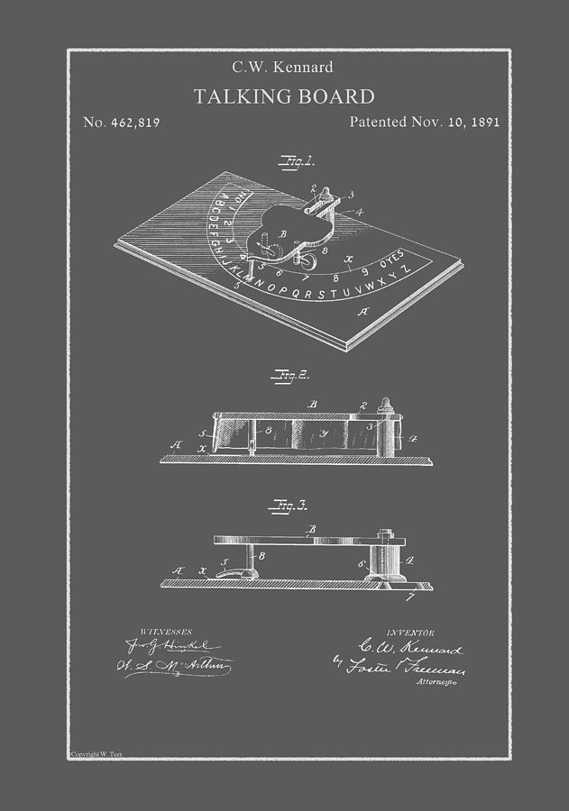 Vintage Talking Board Patent Drawing by Vintage Pix