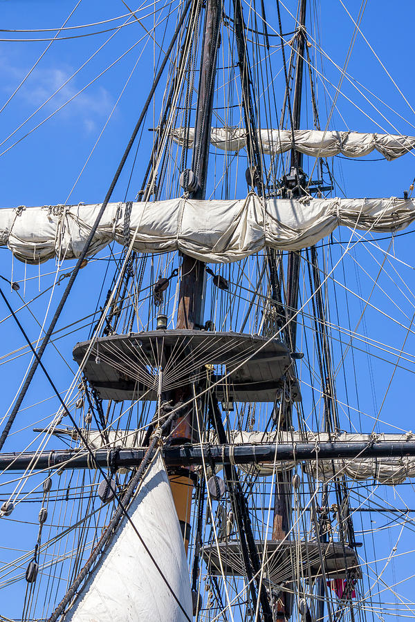 Vintage Tall Ship Rigging Photograph by Ken Wolter - Fine Art America