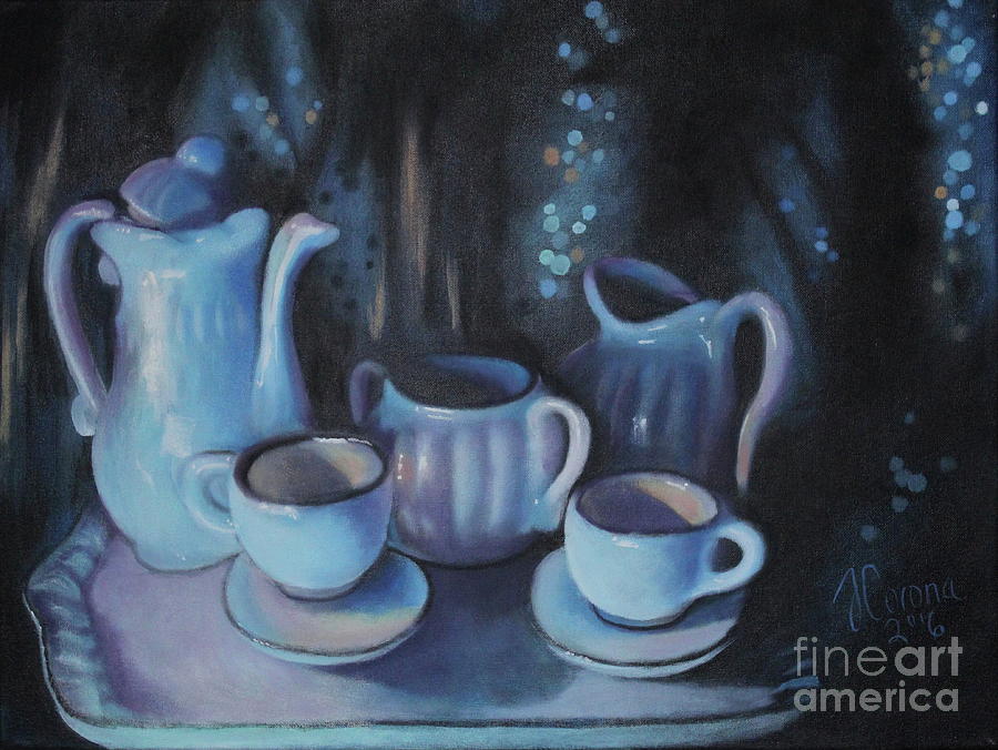 Vintage Tea Set Painting By Jose Corona
