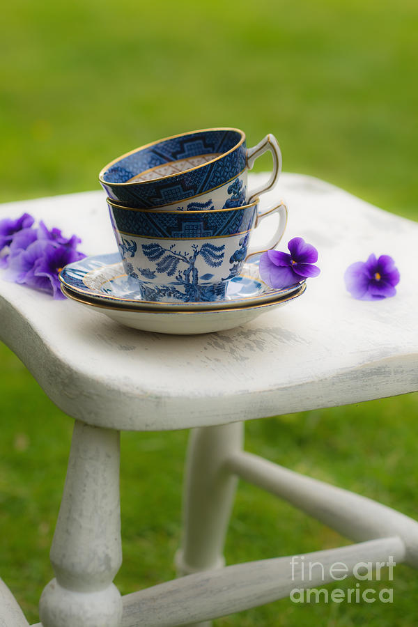 Vintage Photograph - Vintage Teacups by Amanda Elwell