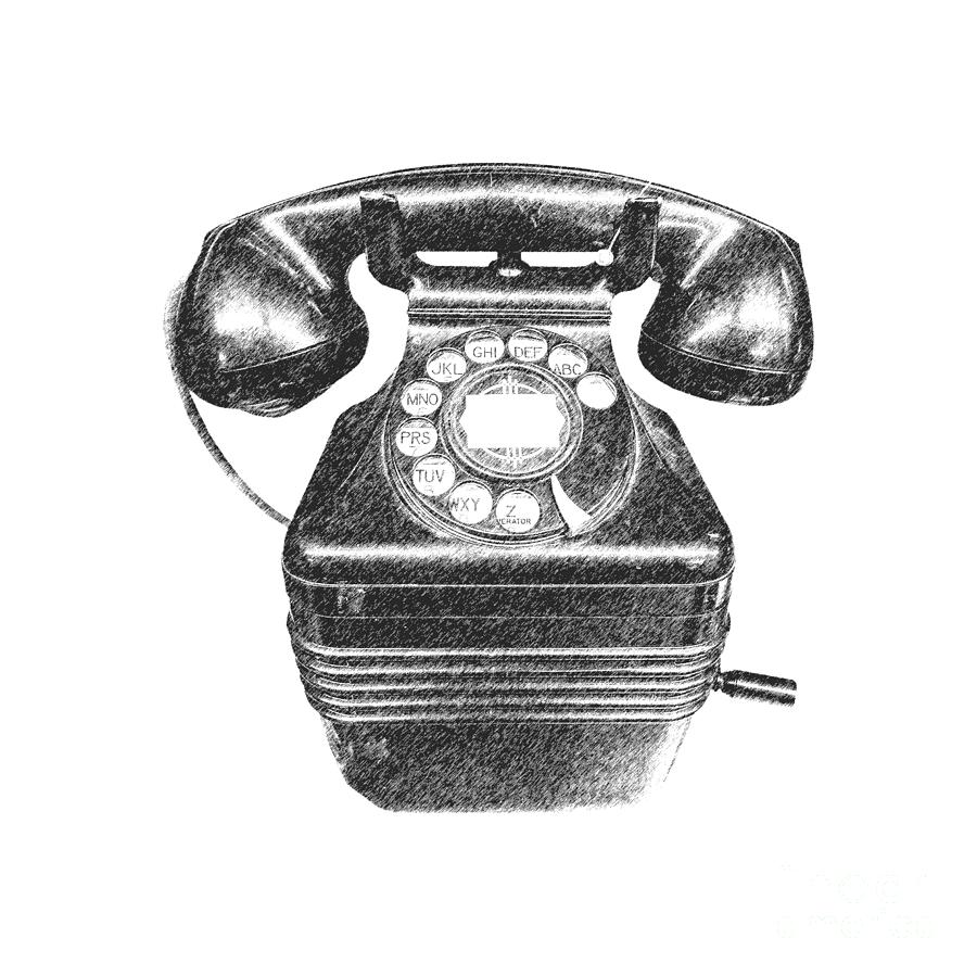 Vintage Telephone Tee Digital Art by Edward Fielding