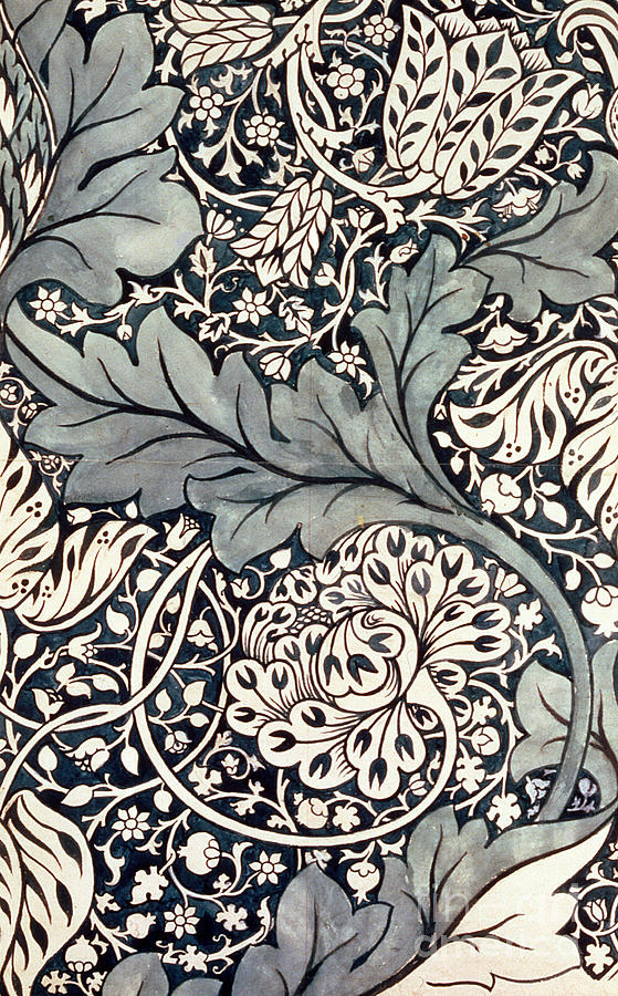 Vintage Textile Pattern Design For Avon Chintz Painting By William Morris