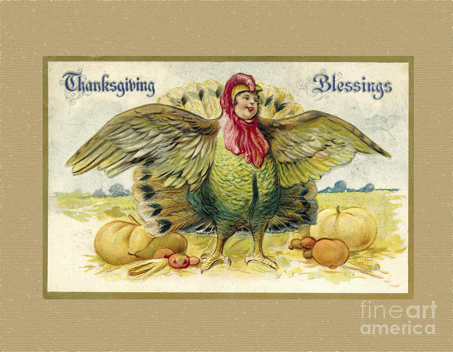 Vintage Thanksgiving Blessings Digital Art by Melissa Messick