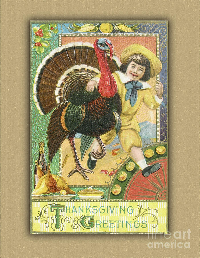 Vintage Thanksgiving Greetings Digital Art by Melissa Messick