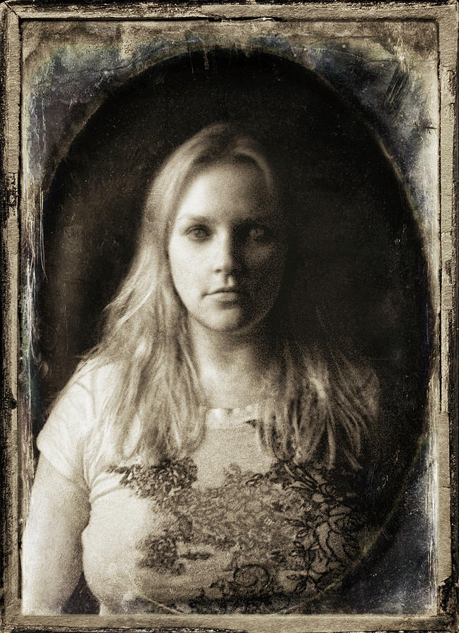 Vintage Photograph - Vintage Tintype IR Self-Portrait by Amber Flowers