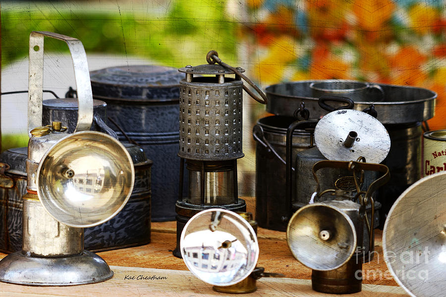 Headlamps Photograph - Vintage Tools for Miners by Kae Cheatham