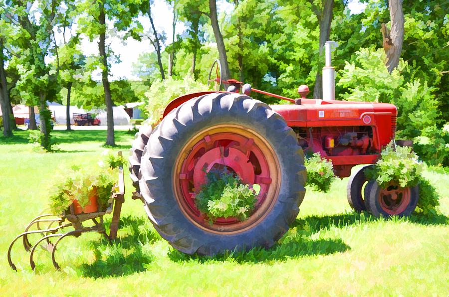 Vintage Tractor 4 Painting by Jeelan Clark