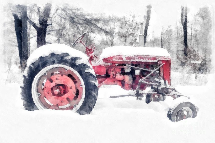 Christmas Photograph - Vintage Tractor Christmas by Edward Fielding