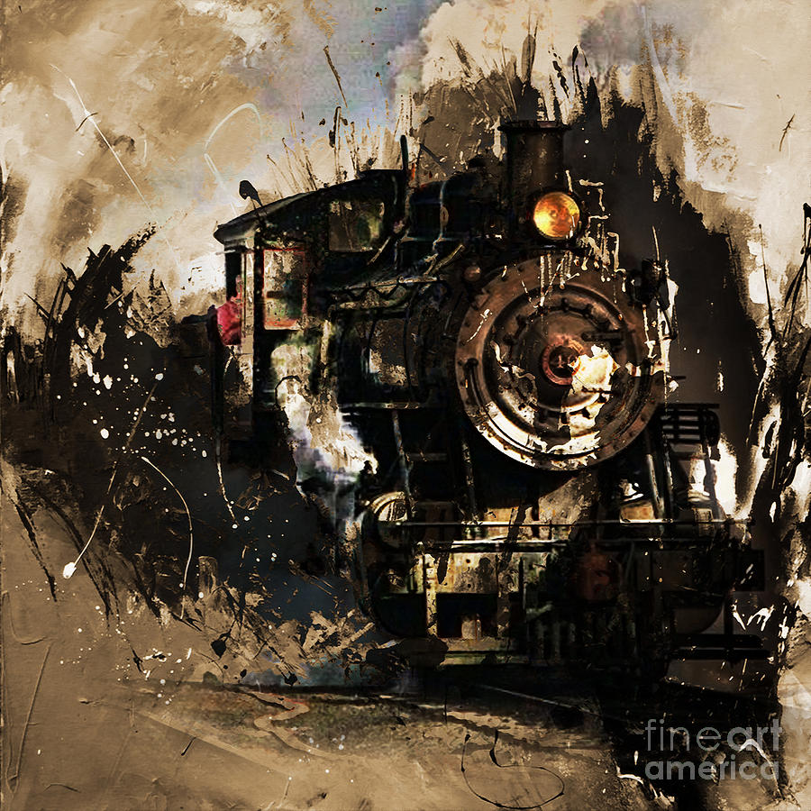 Vintage Train 06 Painting by Gull G