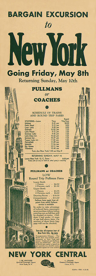 Vintage Train Ad 1936 Photograph by Andrew Fare