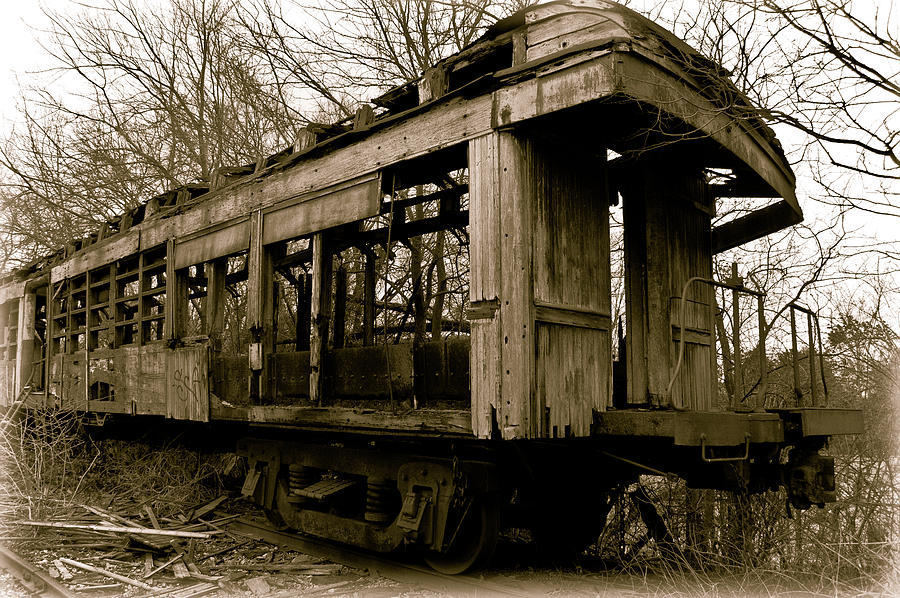 Vintage Photograph - Vintage Train by Amber Flowers