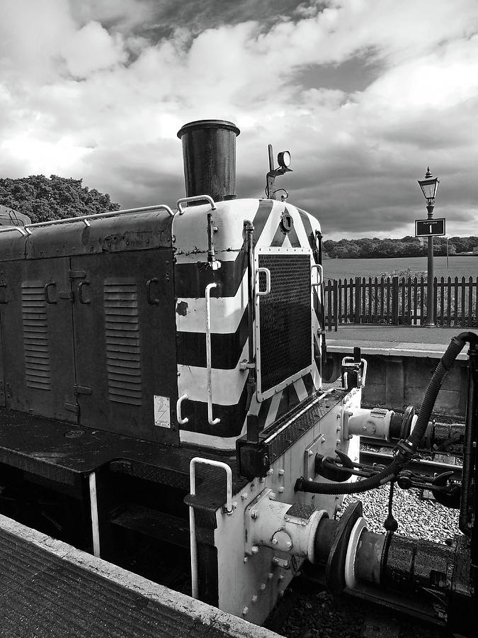 Vintage Train Buffers in Black and White Photograph by Gill Billington