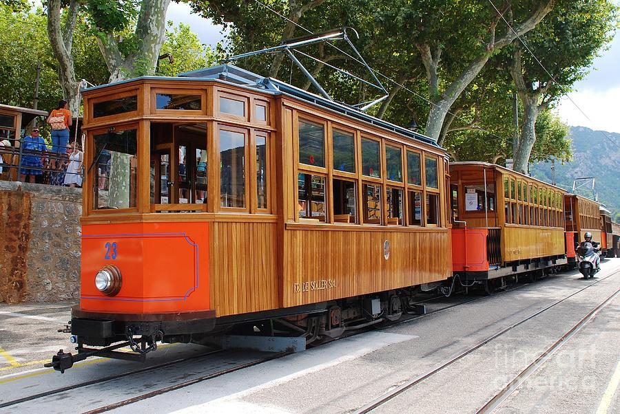 Vintage tram at Soller in Majorca Photograph by David Fowler