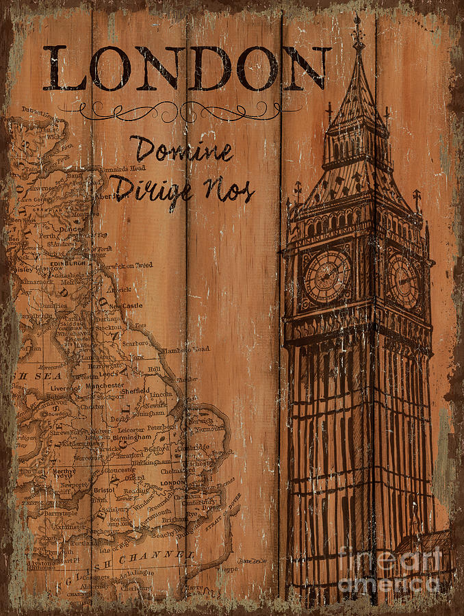 London Painting - Vintage Travel London by Debbie DeWitt
