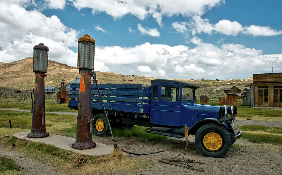 Vintage Truck and Pumps in Bodie Ghost Town Photograph by Mountain Dreams