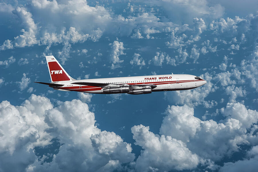 Classic TWA Boeing 707 Mixed Media by Erik Simonsen