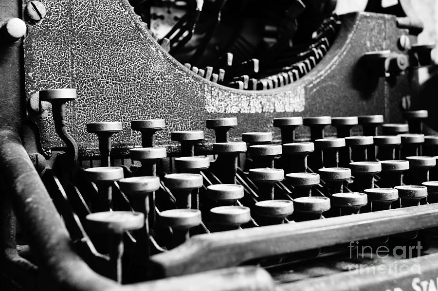 Vintage Typewriter in Black and White Photograph by Shawn Smith