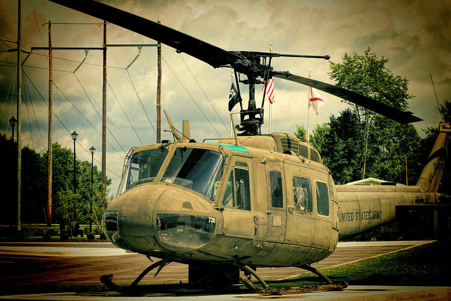 Vintage UH-1 Huey Helicopter Vignette Photograph by Kathy Clark