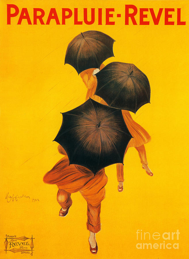 Vintage Umbrella Poster Painting by Mindy Sommers