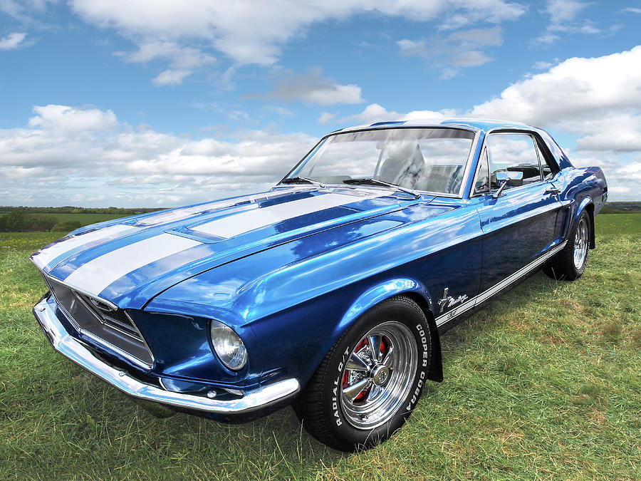 Vintage V8 Blues Mustang GT Photograph By Gill Billington