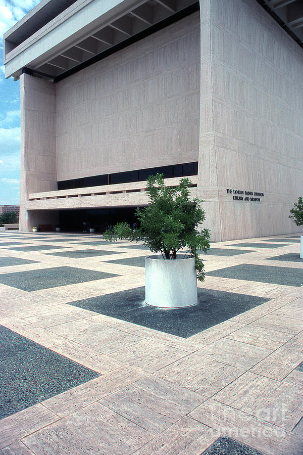 Vintage Photograph - Vintage view of the LBJ Lyndon Baines Johnson Library and Museum in Austin, Texas by Dan Herron