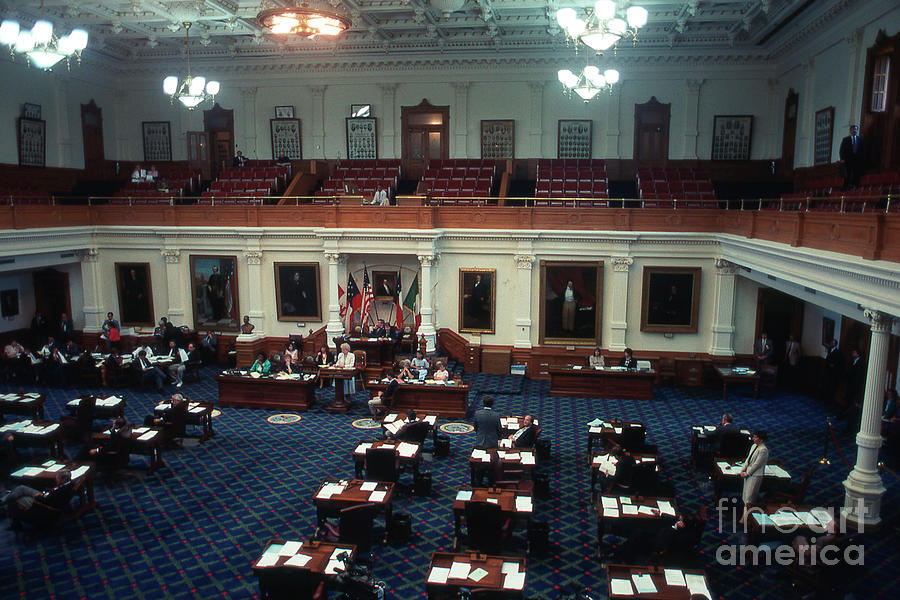 Vintage Photograph - Vintage view of the Senate Chamber, The Texas Capitol, May 1990 by Dan Herron
