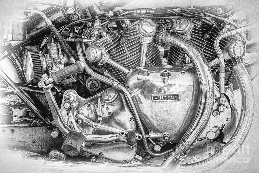 Vintage Vincent Engine Photograph by Tim Gainey