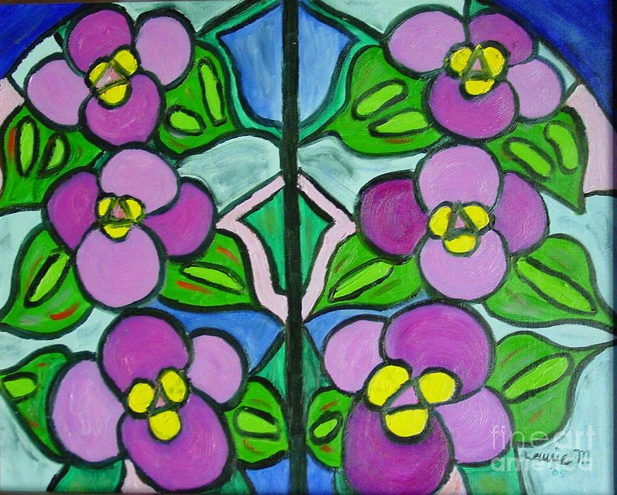 Vintage Violets Painting by Laurie Morgan