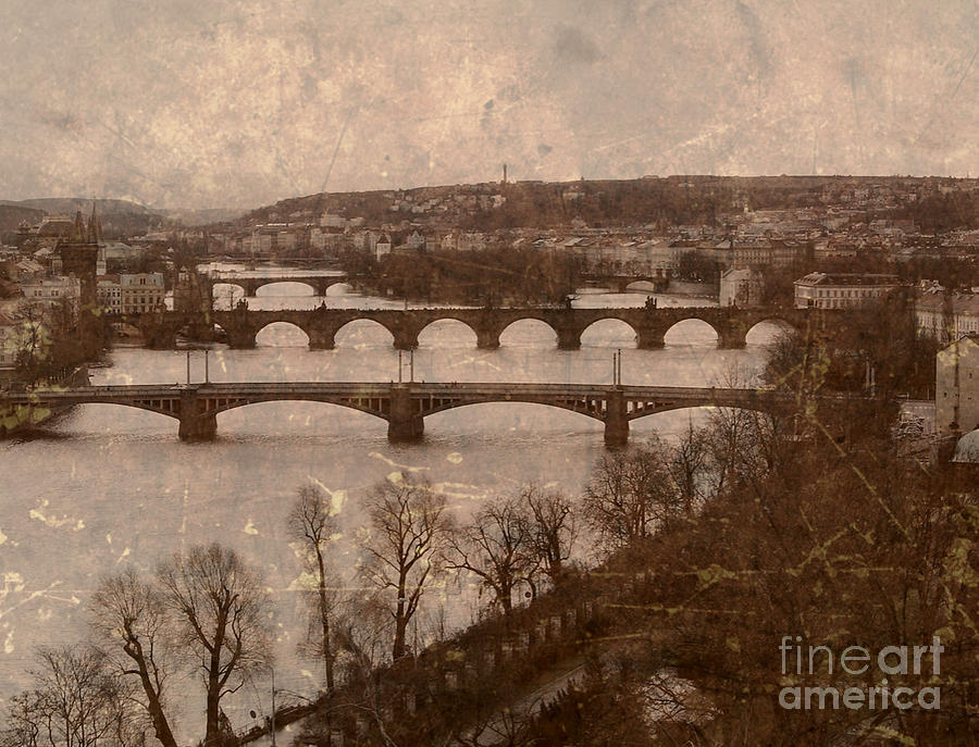 Vintage Prague River 2 Mixed Media by Femina Photo Art By Maggie