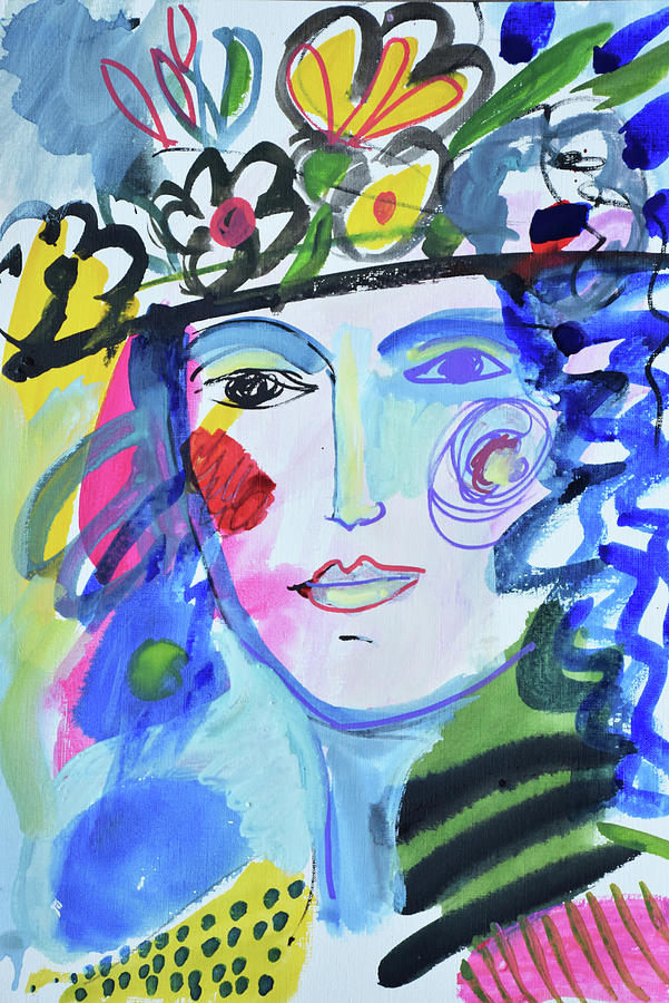 Painting Painting - Vintage Vogue Flower Hat by Amara Dacer Painting Painting - Vintage Vogue Flower Hat by Amara Dacer