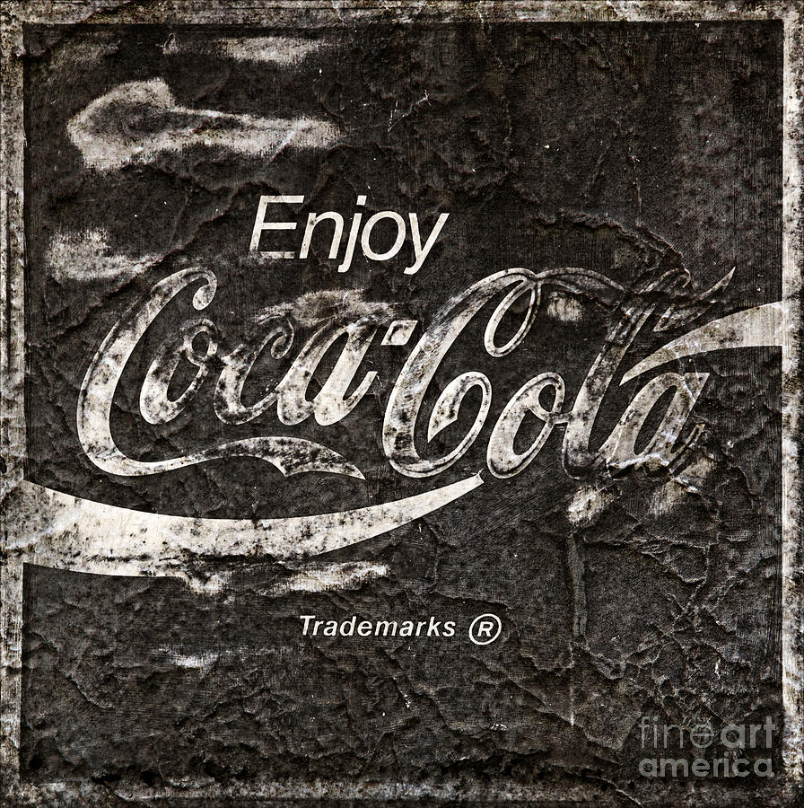 Vintage Weathered Textured Coca Cola Sign Photograph by Lone Palm Studio