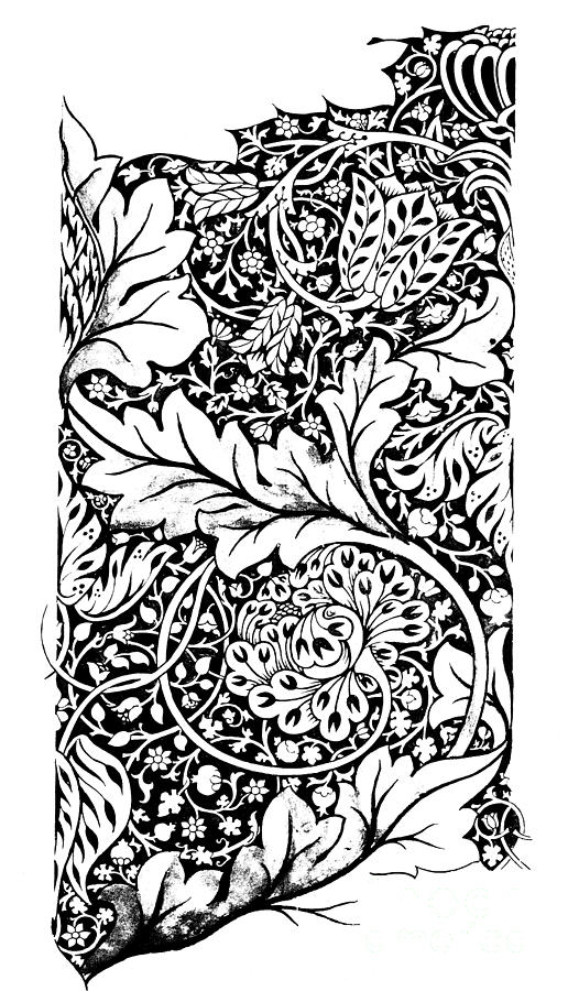 Vintage William Morris Textile Pattern Design Drawing by William Morris