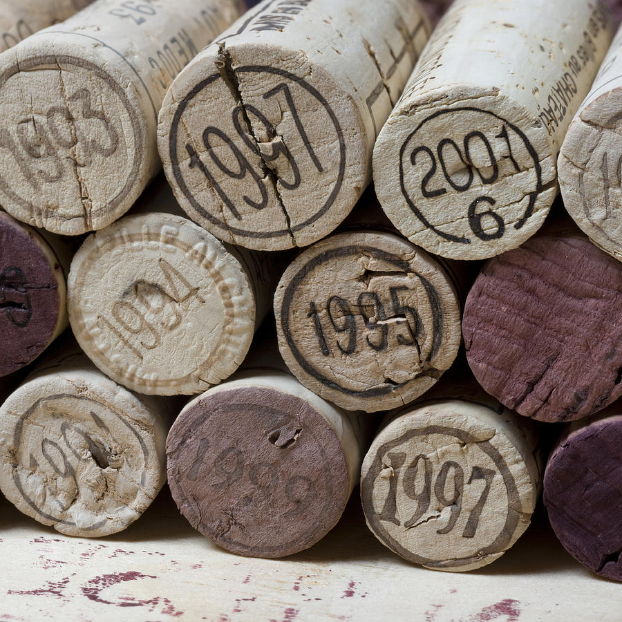 Vintage Wine Corks Square Photograph by Frank Tschakert