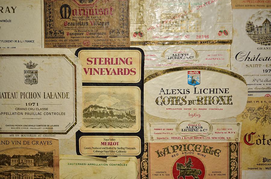Vintage Wine Labels 9 Photograph by Linda Brody