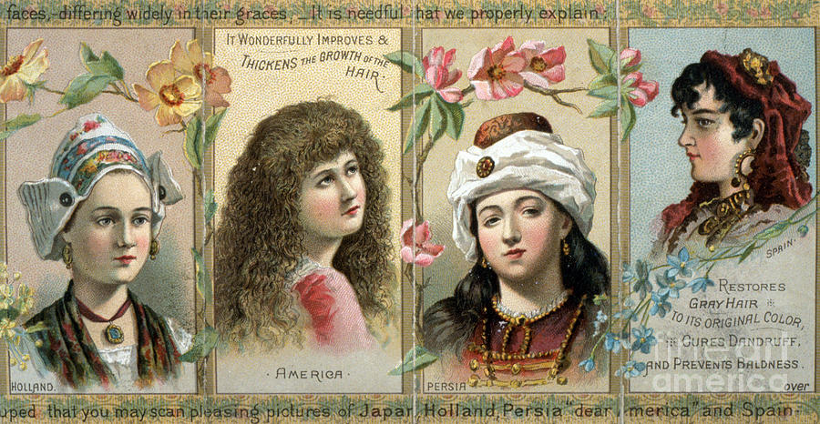 Vintage womens hair tonic product label Mixed Media by Edward Fielding