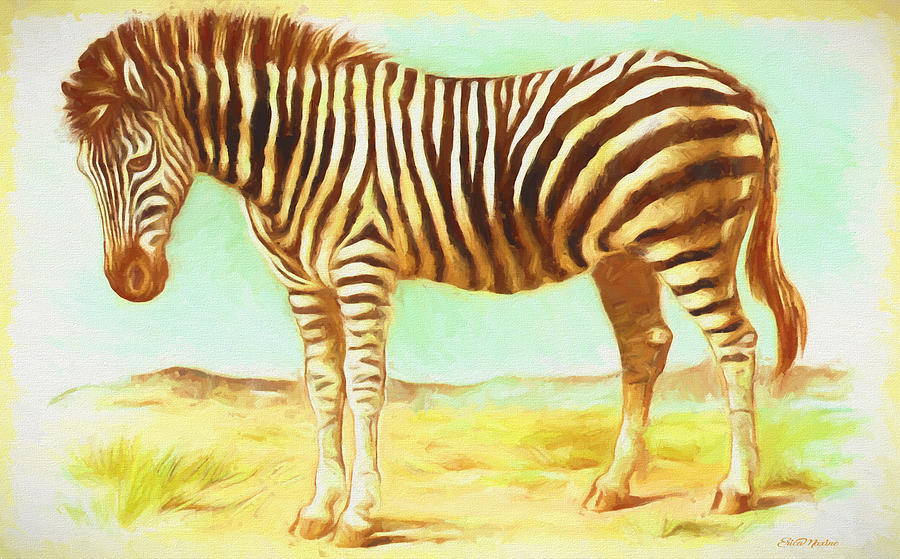 Vintage Zebra - Painting by Ericamaxine Price Vintage Zebra - Painting by Ericamaxine Price