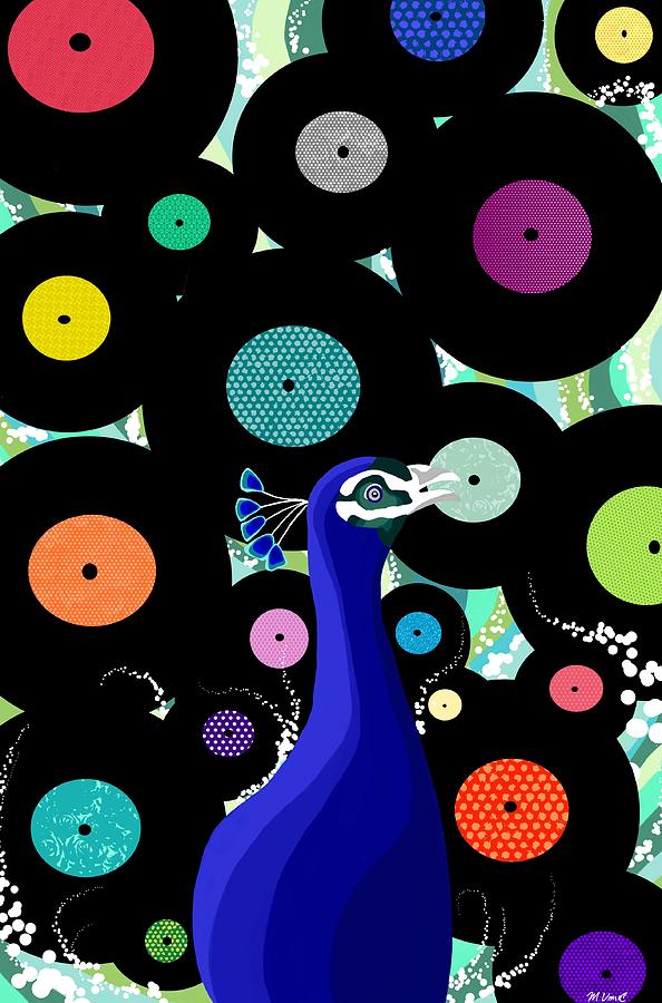 Vinyl Peacock Digital Art by Meagan  Visser
