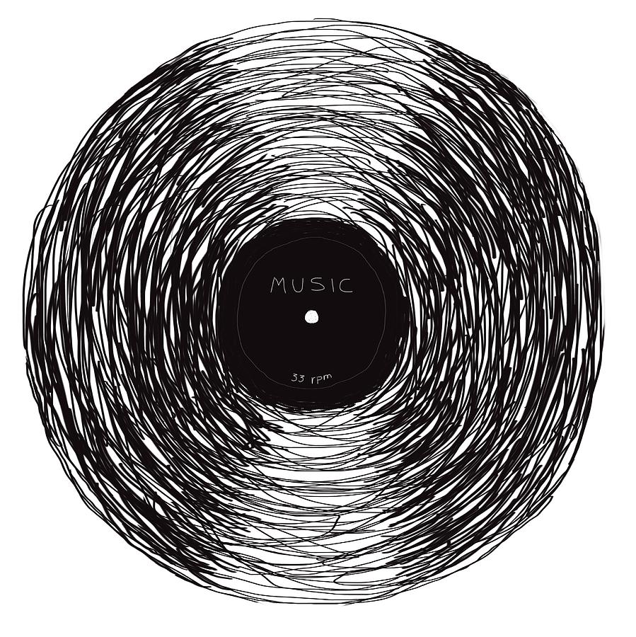 Vinyl Record Drawing by David Maltez | Pixels