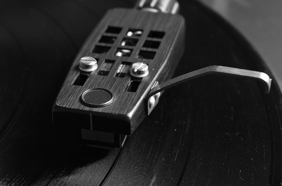 Vinyl Record Playing in Monochrome Photograph by Angelo DeVal
