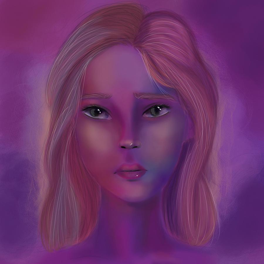 Vioilet Girl Digital Art By Mariana Solares Fine Art America