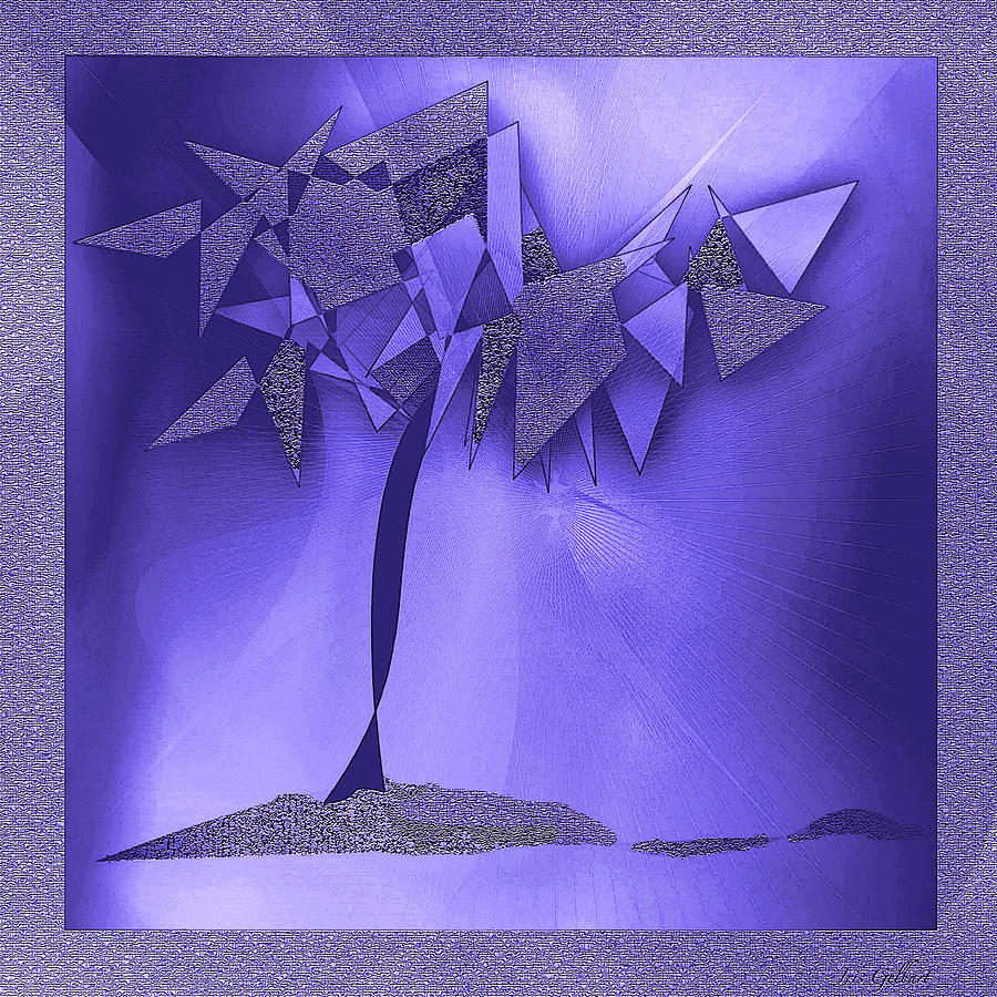 Violet Abstract tree Digital Art by Iris Gelbart